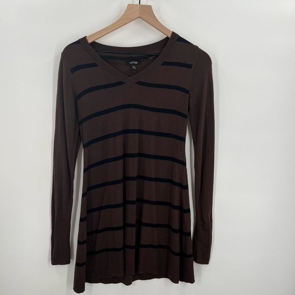 Apt 9 Brown/Black Stripped Dress/Sweater Ladies XS - Picture 1 of 5